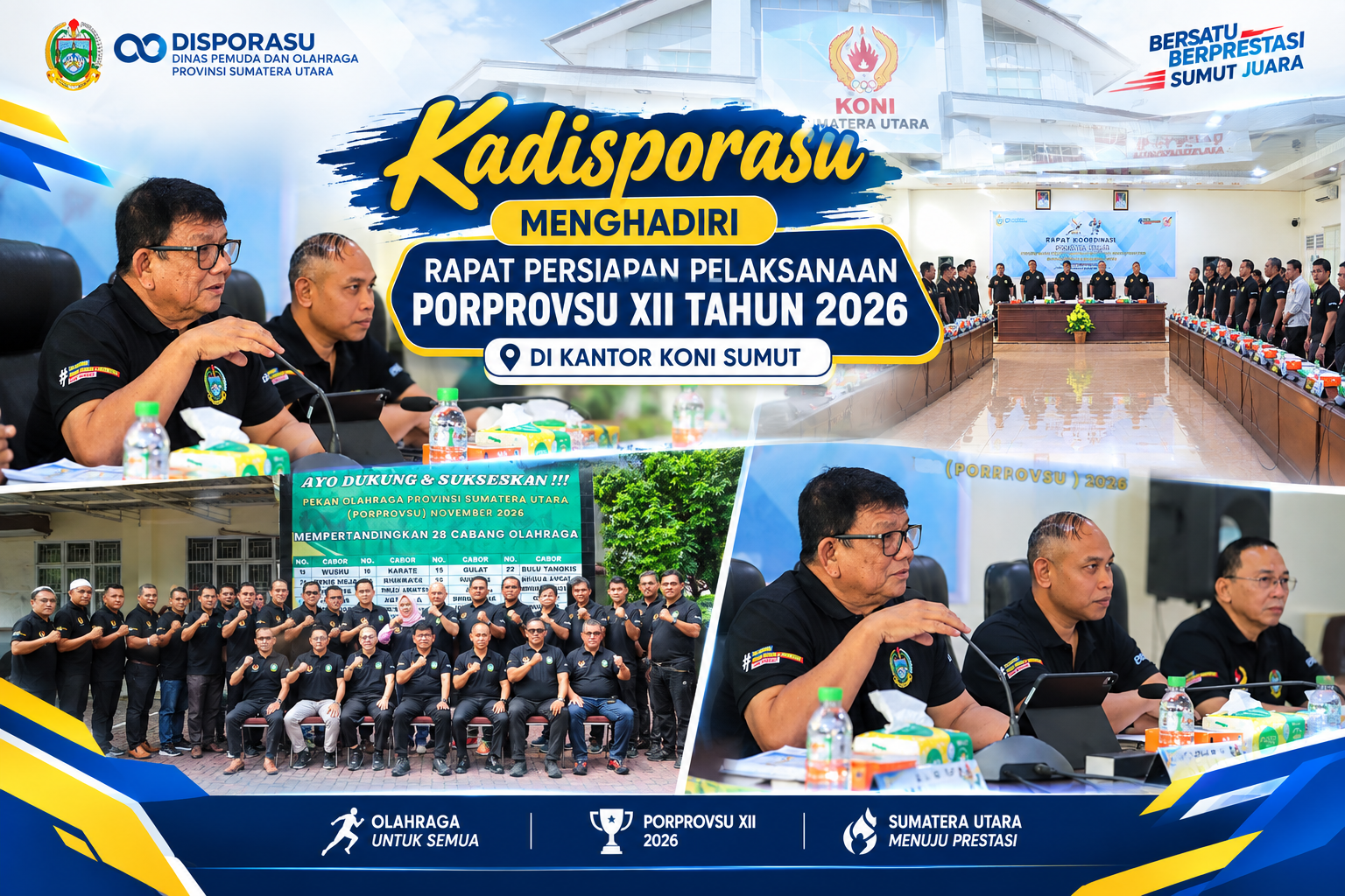 KADISPORASU  MENGHADIRI RAPAT PERSIAPAN PELAKSANAAN PORPROVSU XII TAHUN 2026 KONI SUMUT